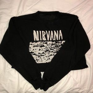 Brandy Melville nirvana cropped crewneck